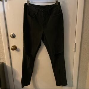 Seven7 Tummyless Black High Rise Skinny 14 Faded Look Plus Size Classic Casual